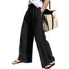 Гаучо Эластичные Высокоплотные Свободные Больших Размеров Идеально для Повседневной Носки Летом [MlleeSSeeldyTRC] Женские Широкие Брюки, Лен, Легкие, Дышащие,