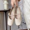 Fashion Spring and Summer Women Elegant Pearl Buckle Mary Jane Single Shoes Square Toe Thick Heel Comfortable Soft Bottom Women's Shoes
