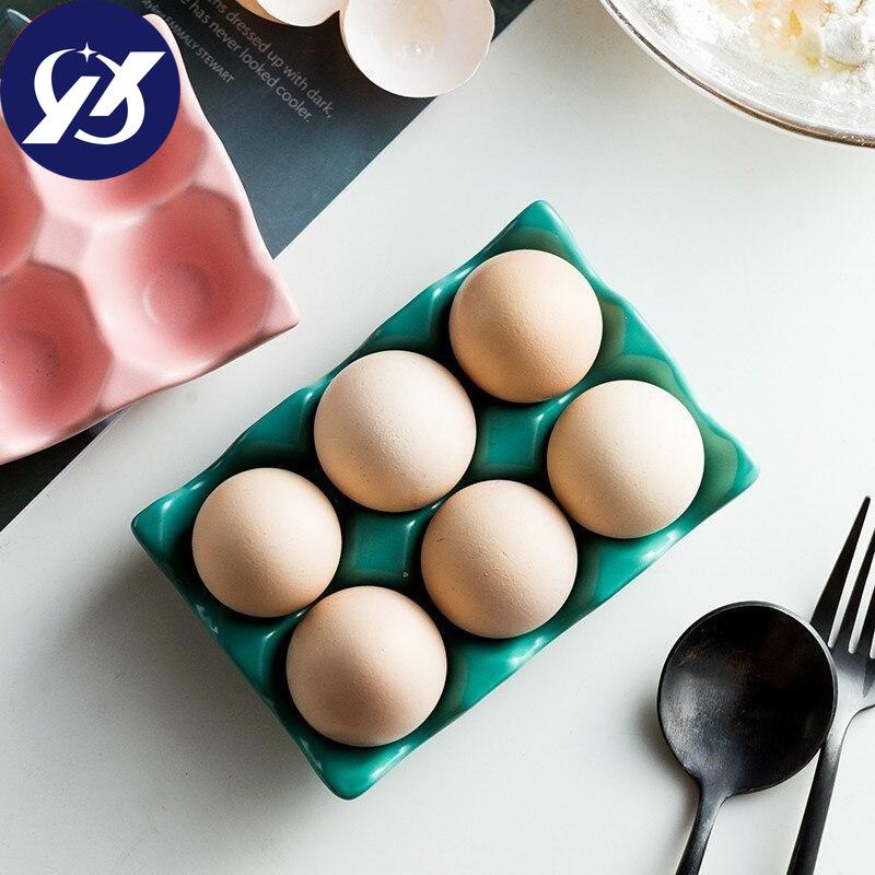 Держатель для яиц Nordic с 6 сетками, керамический противоскользящий ящик для яиц, лоток для хранения в холодильнике