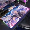 RGB Glowing HD Anime Mousepad Pretty Abime Girl Mouse Pad Hololive Amane Kanata Desk Mat Computer PC Cabinet Kawaii Keyboard Pad