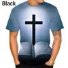 Fashion God Graphic T Shirts Summer Short Sleeve Unisex's Clothing Round Neck Cross 3d Printed T-shirt Christian Jesus Unisexs Clothes