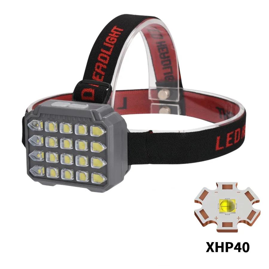 Heinast 20LED Headlamp USB перезаряжаемый налобный фонарь со встроенным аккумулятором аварийный налобный фонарь водонепроницаемый фонарь для кемпинга и рыбалки