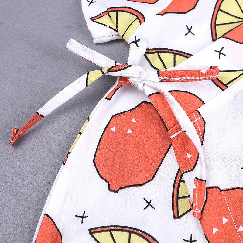 KIDDIEZOOM Летний комбинезон с короткими рукавами и принтом лимона для новорожденных девочек, повседневный комбинезон для маленьких мальчиков, одежда