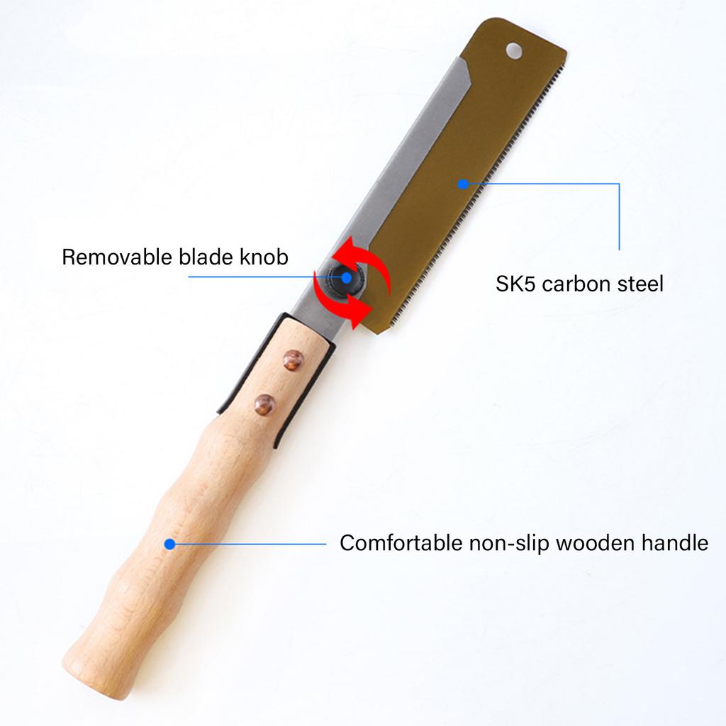 Двусторонняя пила в японском стиле с нескользящей деревянной ручкой, ручной инструмент для точной резки по дереву