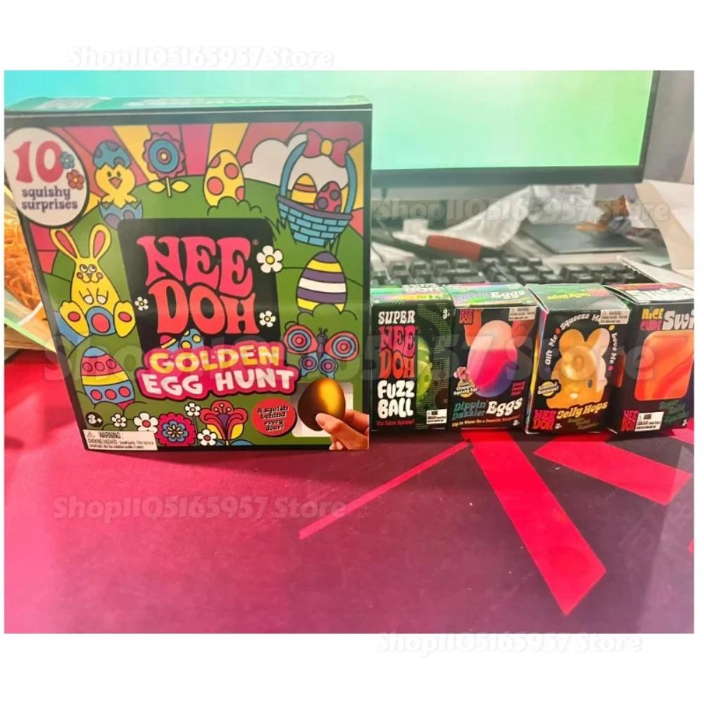 Nee-Doh Golden Egg Treasure Hunt Blind Box Needoh Fidget Toys Anti-Stress Sensory Squeeze Surprises Toy Gifts For Kids Adults