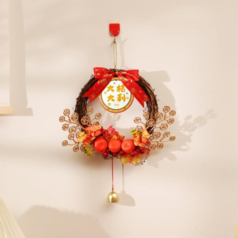 Traditional Chinese New Year Wreath Exquisite Hanging Wreath  Farmhouse Style