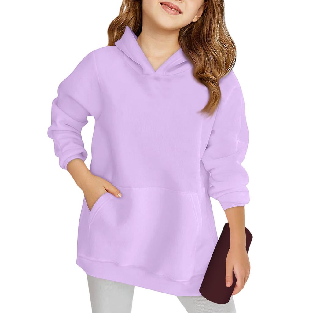 Зимние однотонные толстовки с капюшоном и длинными рукавами для мальчиков и девочек