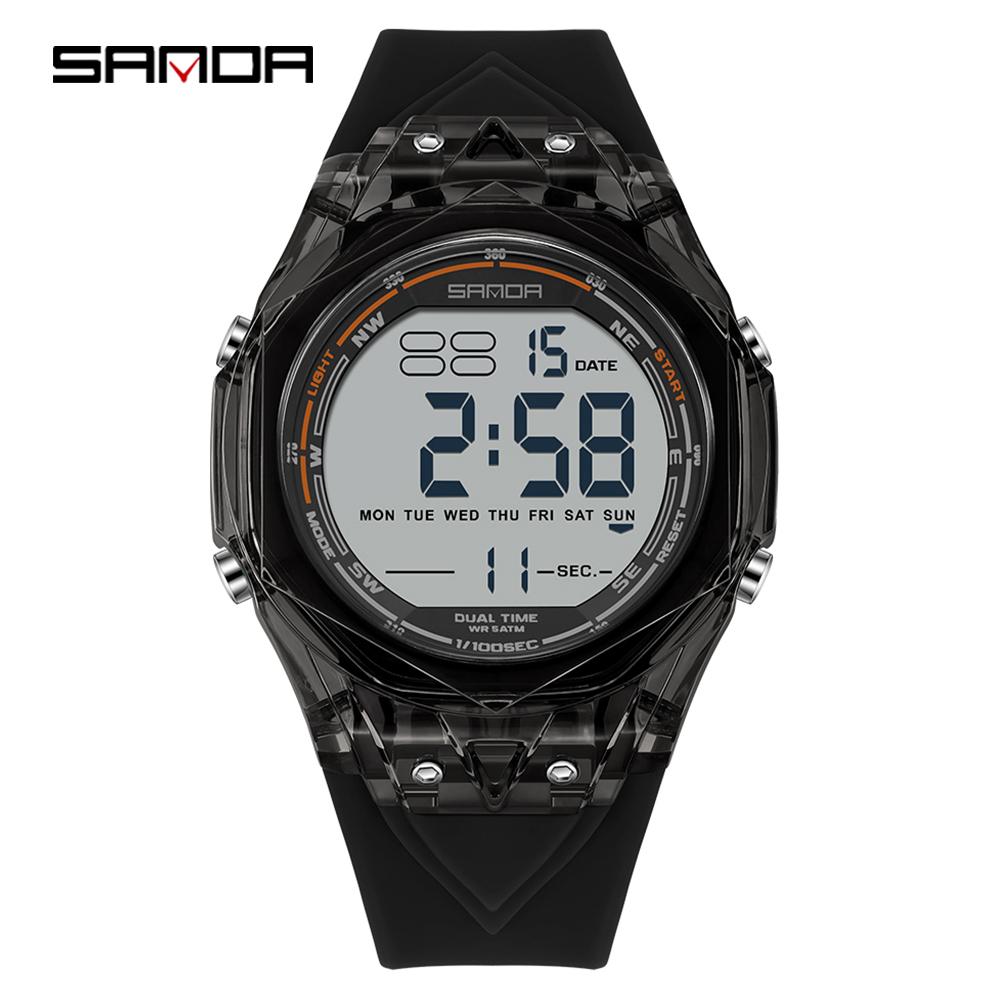 SANDA Новые 6289 Модные Электронные Часы для Студентов Спортивные Многофункциональные Водонепроницаемые Светодиодные Электронные Часы для Студентов Будильник