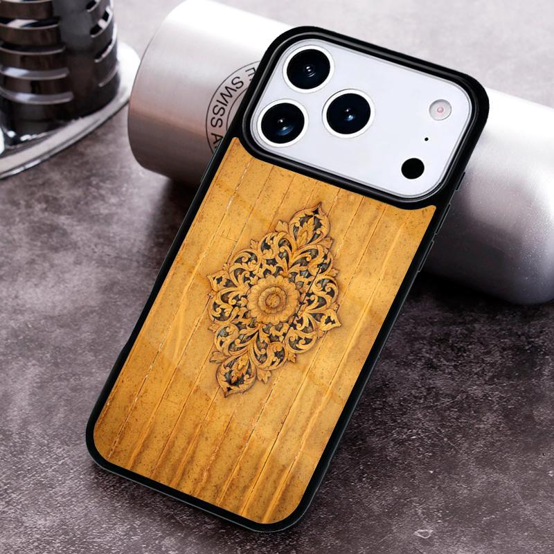 Mandala Floral Wood pattern Phone Case for iPhone 17 16 15 Pro Max Air 14 13 12 11 Plus Shockproof Capa Cover