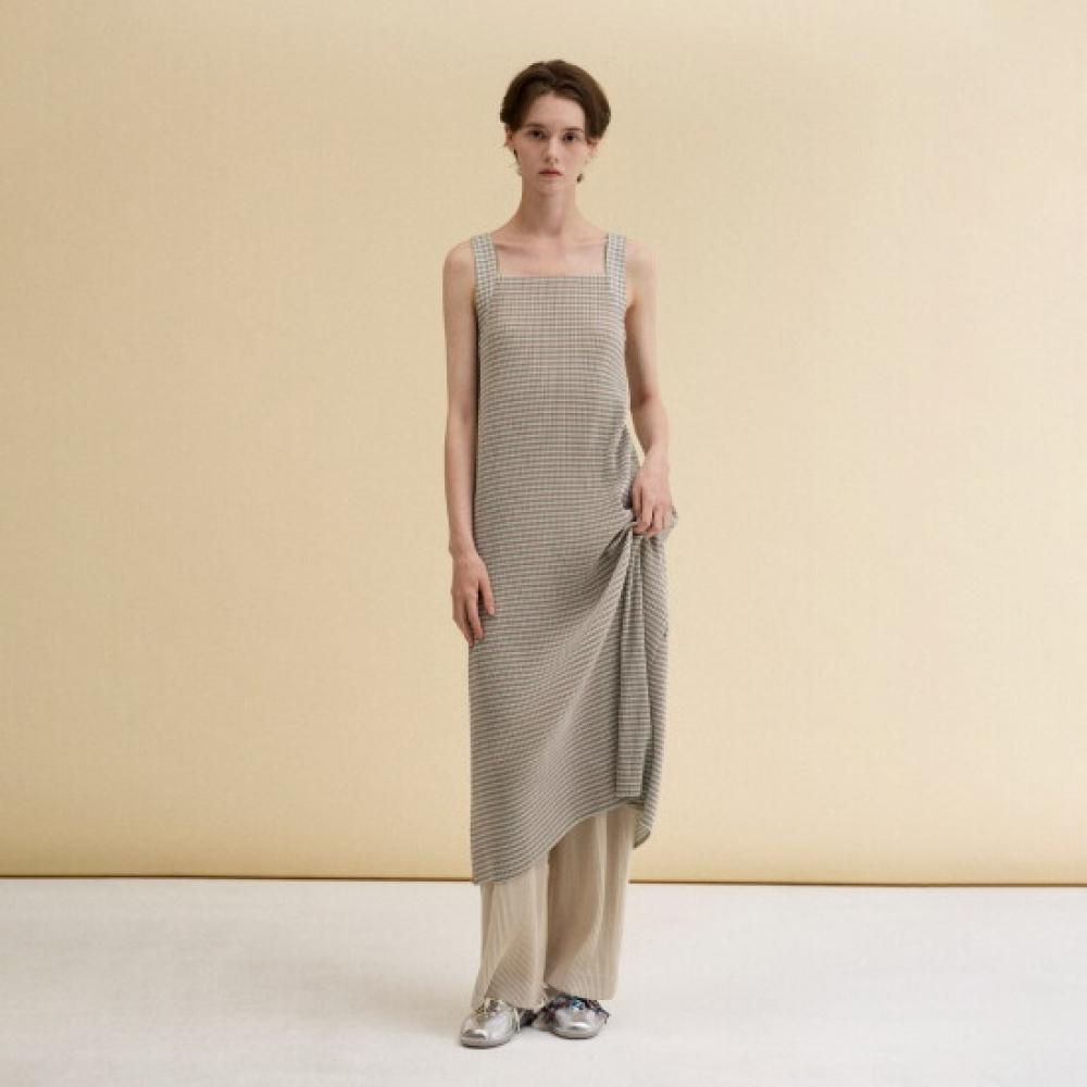 Lapli Check Pattern Back Strap Dress Lpopf025001