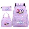 3 шт./компл. Мультяшный рюкзак с принтом K-pop, сумка, пенал для подростка, студента, девочки, мальчика, школьный ранец, сумка для книг, большая вместимость, дорожная сумка, подарок для ребенка
