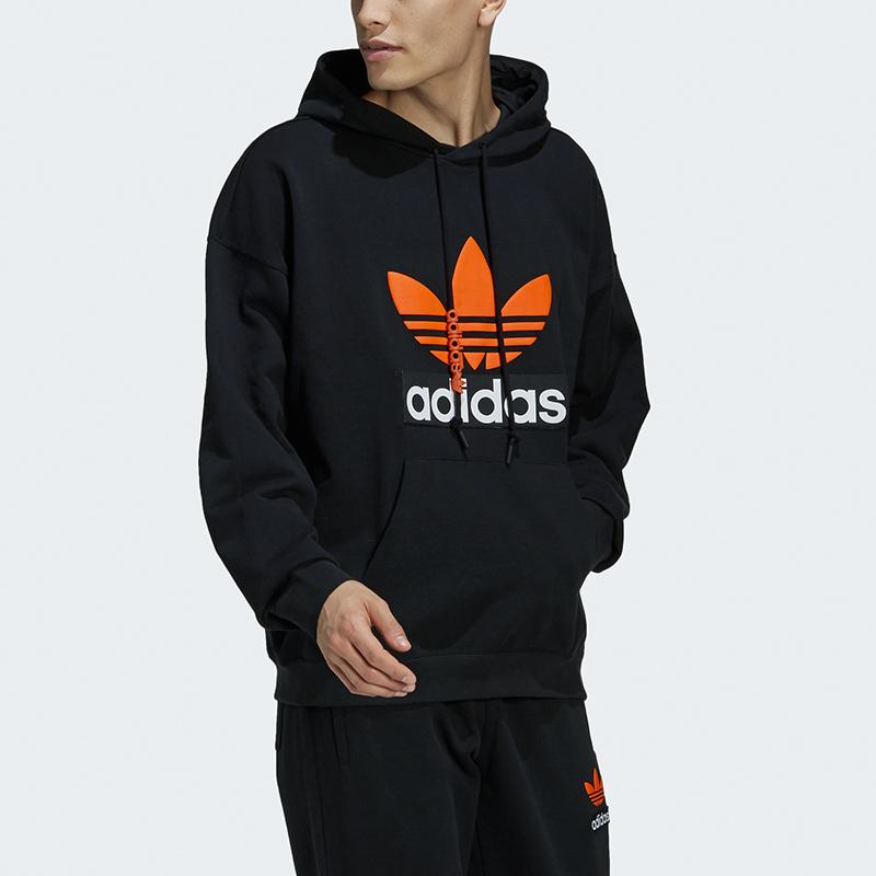 adidas Оригинальная толстовка с капюшоном BIG TREFOIL Мужская Черная H09354