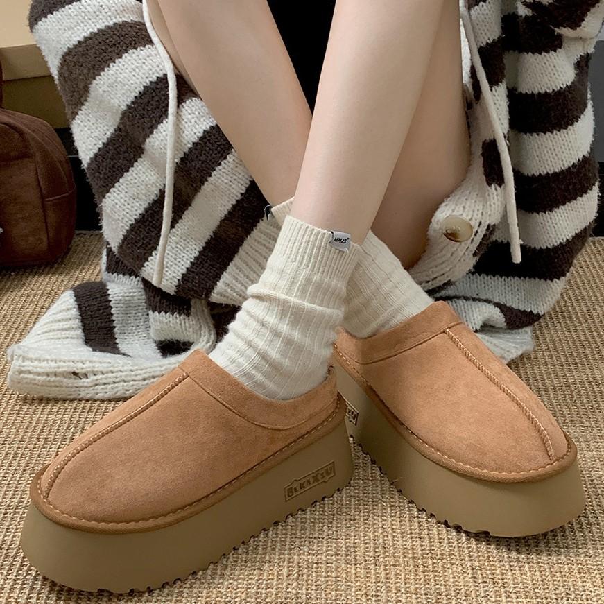 Модные и легкие интернет-знаменитости, толстые подошвы, тапочки-мешки, женская одежда 2025 года, новые осенне-зимние туфли для увеличения роста на одну ногу