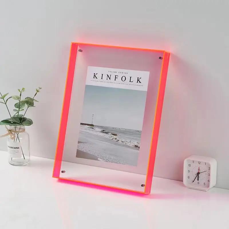 10 Types Color Acrylic Picture Frame Diy Poster Picture Frame Painting Hall Bedroom Wall Living Room Picture Frame Display Table