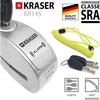 KRASER KR14S Bloque Disque Antivol De Moto Alarme ON / OFF Homologué SRA Haute Sécurité Protection Serrure À Disques, Bloque Disque