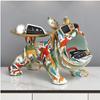 Resin French Bulldog Colorful Animal Figurine Cool Dog Statue with Tray Living Study Room Bedroom Home Office Decor Gift