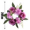 Simulated Candle Rings Wreaths Silk Fake Rose Flower 20cm Artificial Flowers  Wedding Decoration