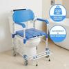 Перекатная душевая кресло-туалет с колесами, мягким сиденьем и ведром для пожилых и инвалидов