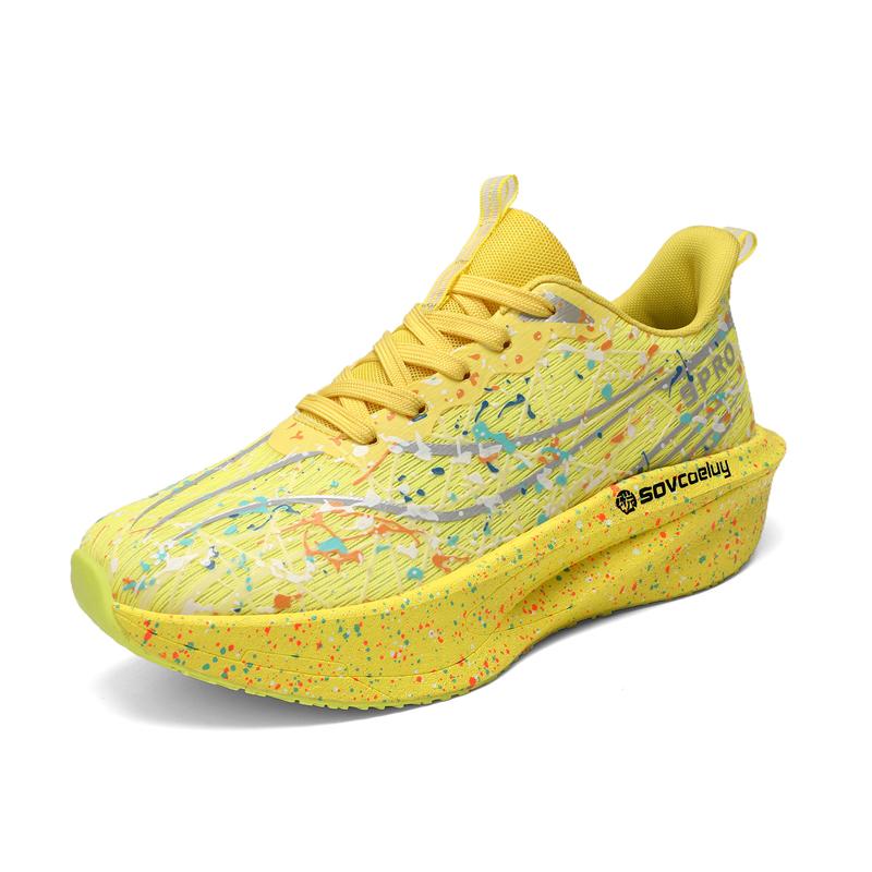 Fashion Lace-up Running Shoes Men Women Damping Sneakers Training Sports Shoes Anti-slip Thick-soled Trainers Breathable