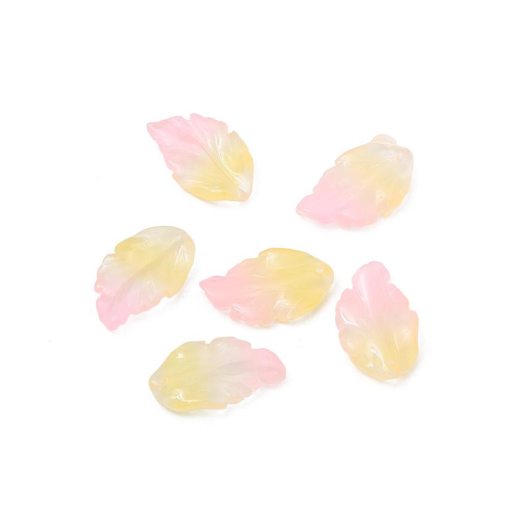 10 шт./пакет 17X28 мм стеклянные бусины в форме листьев в форме перьев DIY браслет ожерелье серьги ювелирные аксессуары