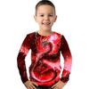 Children's Dragon Series 3D Digital Printed Boys' Fun and Fashionable Round Neck Long Sleeve T-shirt