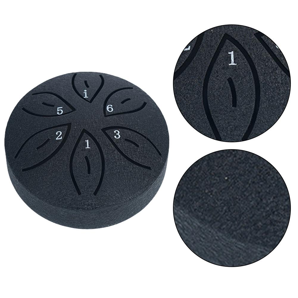 3 Inch 6 Tone Steel Tongue Drum Mini Rain Drum for Outside Percussion Musical Instruments for Yoga Meditation Musical Toy Gift