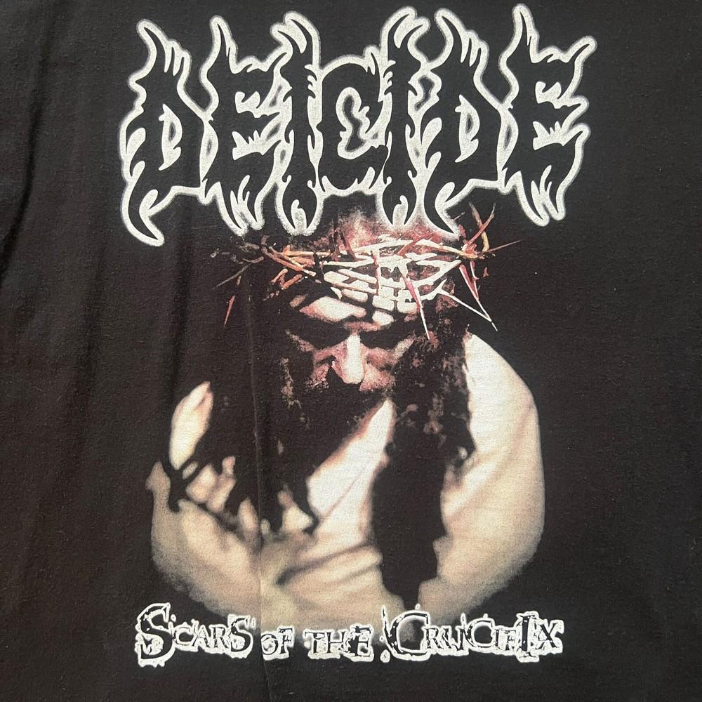 Deicide Группа Scars Of The Crucifix 100% Хлопок Взрослая Футболка Все Размеры BO1186 Унисекс Футболка