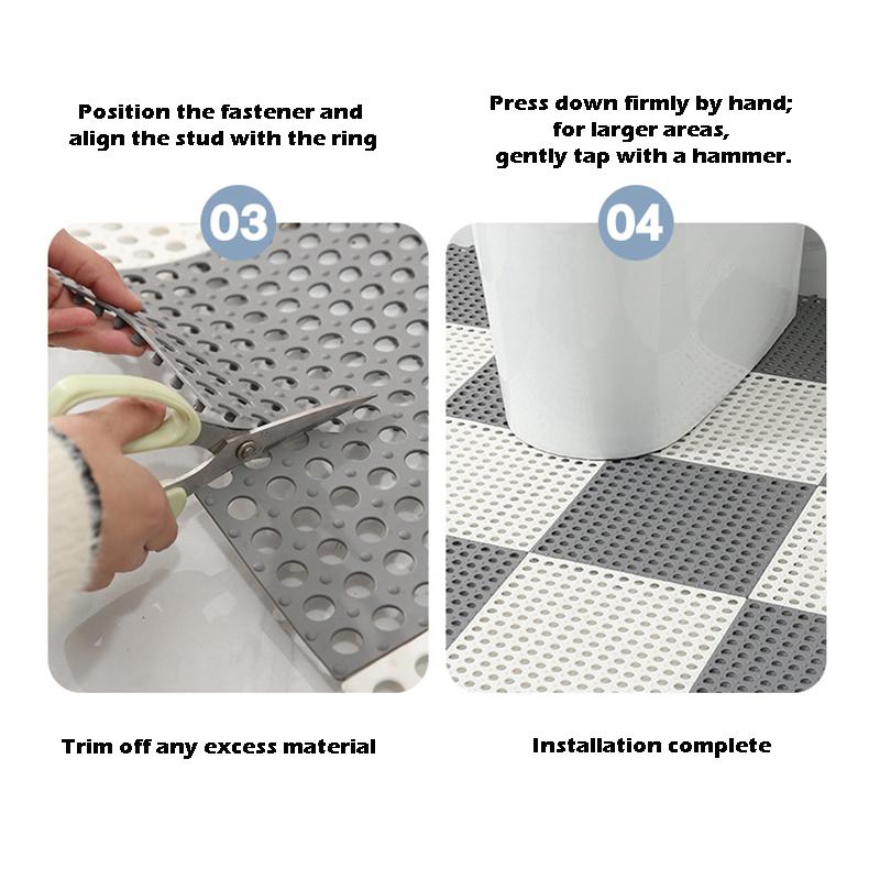 9 шт. Нескользящий коврик для ванной TPE Экологичный коврик для пола в душе 30x30см -30°C Морозостойкий Противоскользящие присоски 6 цветов Варианты 130г/190г