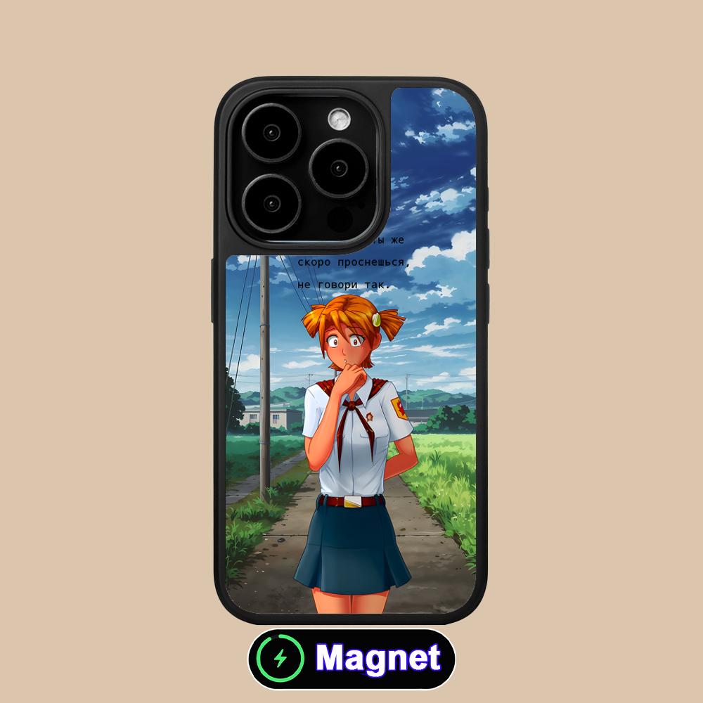 Вечное Лето Алиса Матовая Поверхность Magsafe Чехол для Мобильного Телефона для iPhone 17 16 15 14 13 12 11 Air Pro Max Plus Цветной Чехол