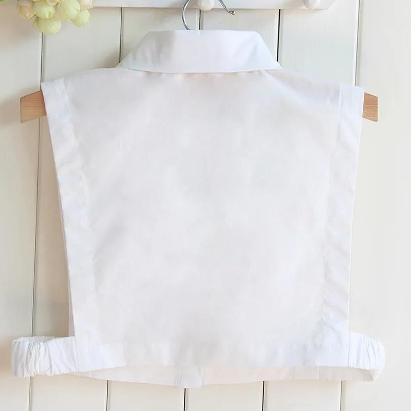 Fashion Embroidery Fake Collar Women Rhinestone Half Shirt Vest Detachable False Collar Faux Cols Lapel Female Necklace Decor