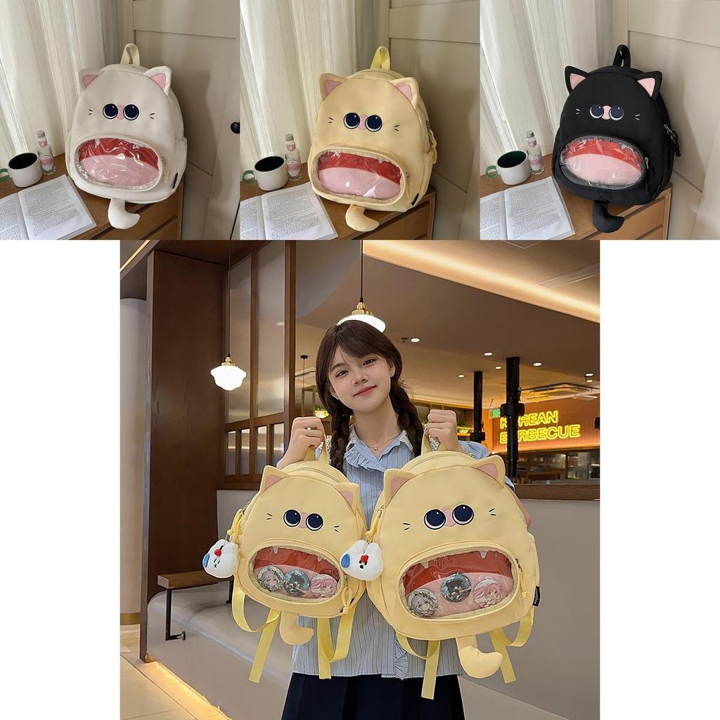 Cat Cartoon Animal Backpack With Nylon Material For Daily Use