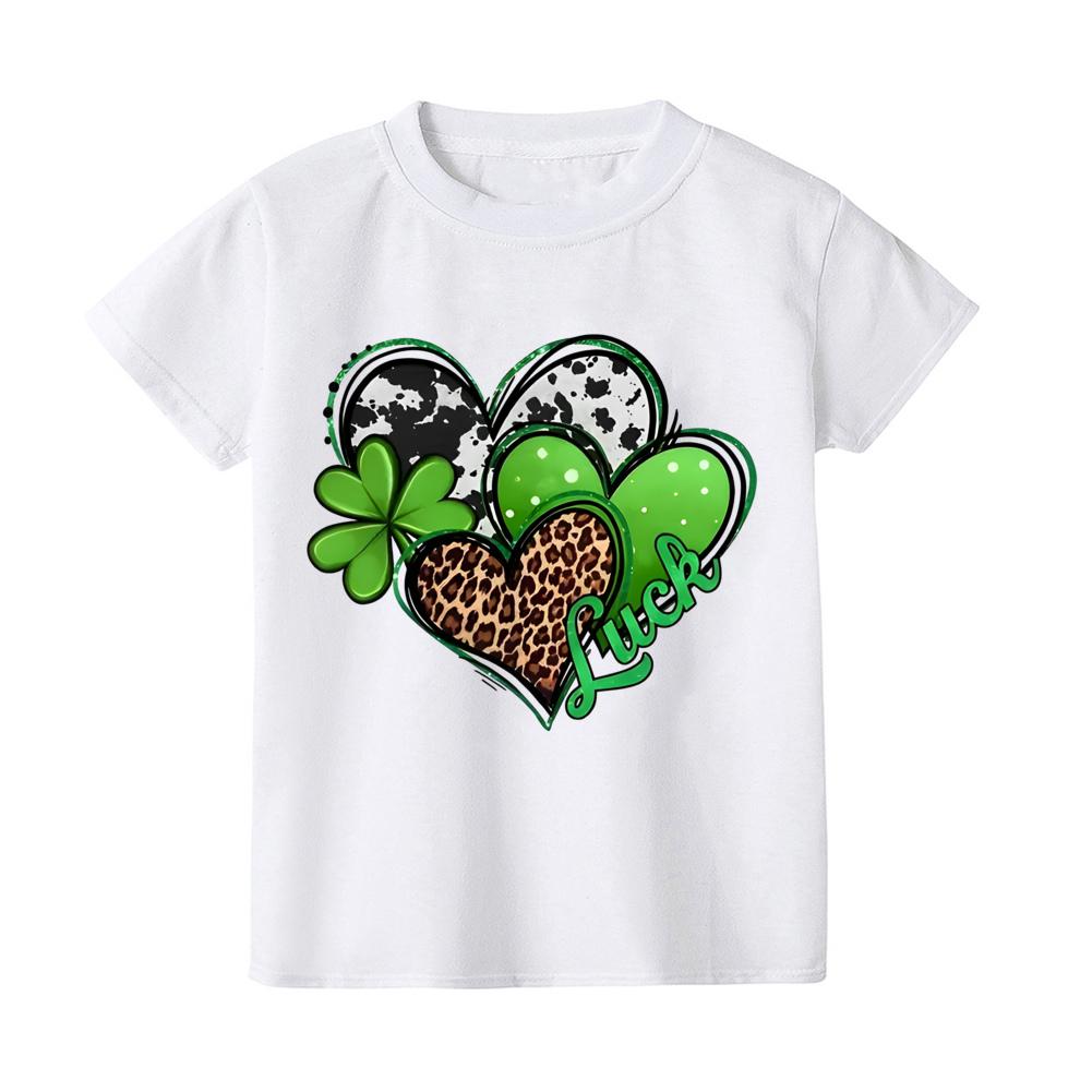 Kids St Patricks Day Shirt Clover in Heart Kids St Paddys Day Shirt Boy Girl Shamrock Heart Tee St Patricks Day Toddler Tee