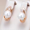 Уникальные геометрические серьги с жемчугом в английском стиле для женщин, роскошные, цвета розового золота, микс, бохо, этнические, свадебные