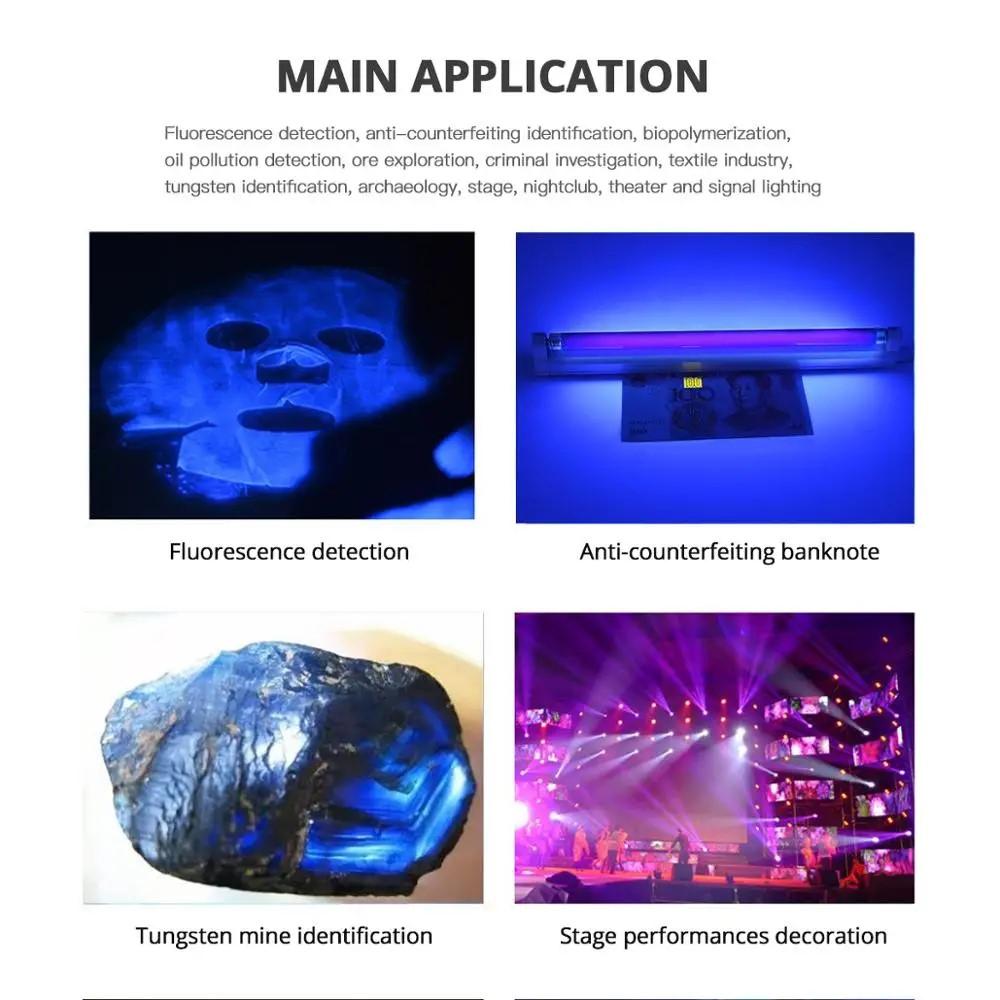110V 220V Ultraviolet UV Lamp T5 BlackLight Blue 365nm Quartz Light 6W 8W Fluorescent Money Detection Lamp Violet Party DJ Decor
