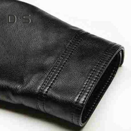 Мужская куртка из искусственной кожи, сплошной цвет, воротник-стойка, гладкая, толстая, теплая, с длинным рукавом, на молнии, защита шеи, мотоциклетная, ветрозащитная, крутая осенне-зимняя куртка