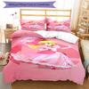 3pcs Princess Peach Bedding Set Duvet Cover Closure Includes 1 Duvet Cover & 2 Pillowcases, Soft and Comfortable for All Seasons.