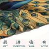 Peacock with Fanned Tail  Print Flannel Blanket, High quality Comfortable for All Seasons, Home Decor, Warmth and Comfort