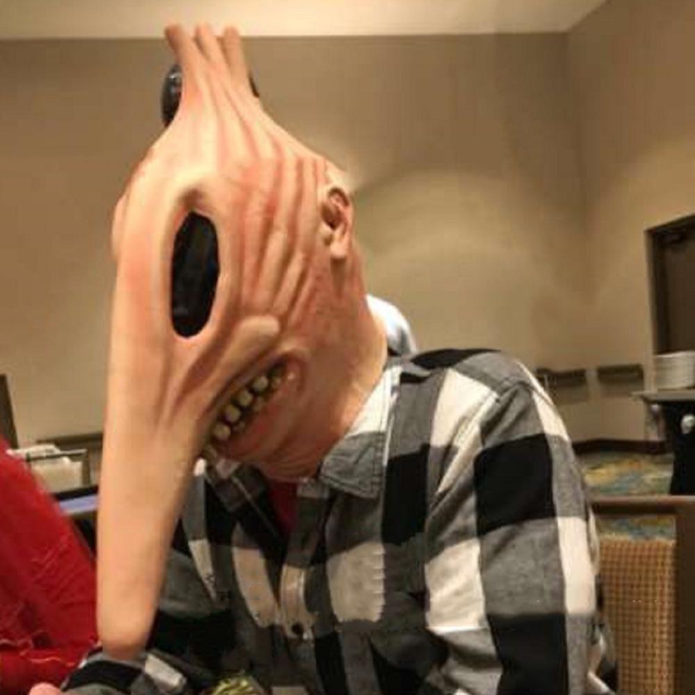 Маска ужасов Головной убор Латексные маски Хэллоуин рождество Жуткий костюм для Адама