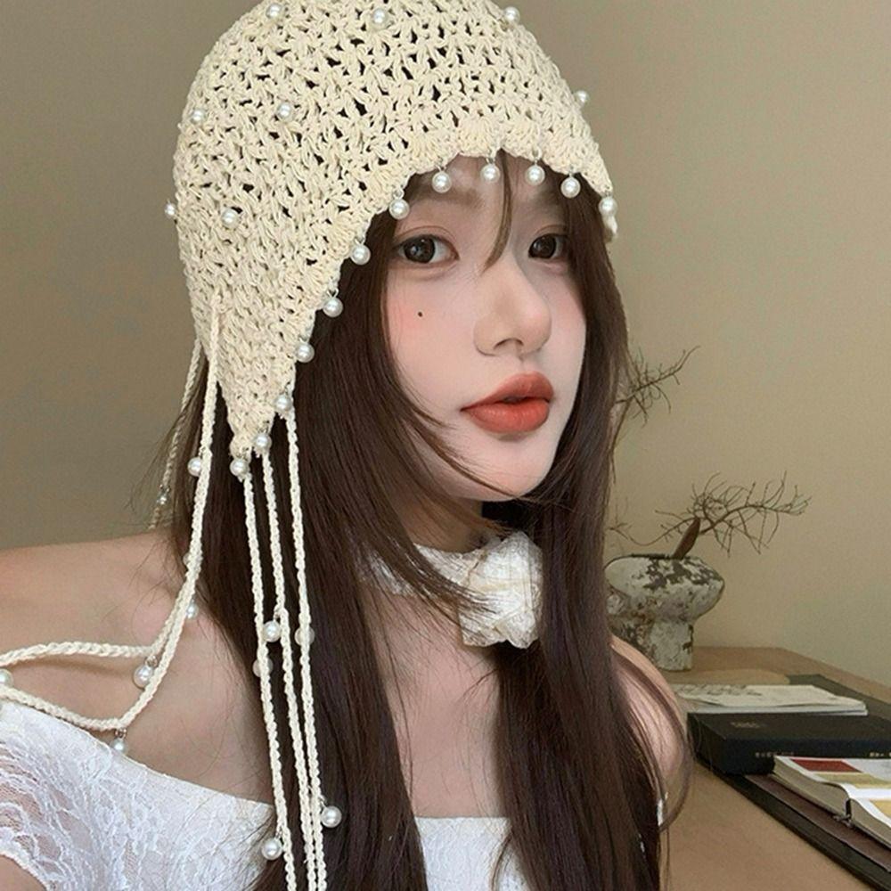Beanies Knit Cap Crochet Flower Ethnic Style Hat  Apparel Accessories