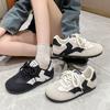 Spring/Autumn New Style Round Toe Flat Lace Casual Shoes Color Matching Fashionable Comfortable Elegant Women's Walking Shoes