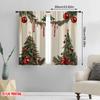 2pcs,2D plane printing Curtain Fabric Christmas Decorations Holiday Festive (4) Versatile Durable Polyester (without rod) Gifts