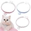 Pet Crystal Collar Kitten Necklace Pet Pendant Shiny Bright Heart Shaped Crystal Diamond Decoration