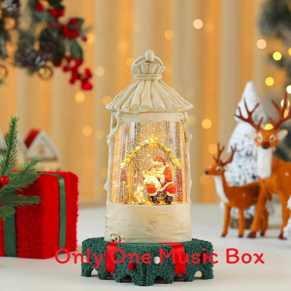 Christmas Crystal Music Box With Snowman Scene For Festive Tabletop Ornament