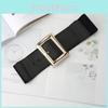Elegant Faux Leather Wide Waist Belt For Women With Square Buckle And Elastic Fit For Dresses And Coats