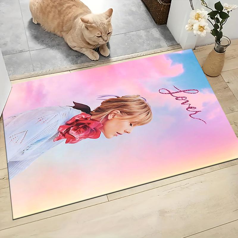 Taylor Swift Lover Album Cover Carpet Rug Soft Washable Antislip Home Living Room Sofa Mats Personalized Christmas Rug