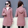 Women Winter Hooded Warm Coat Slim Candy Color Cotton Padded Basic Jacket Female Medium-long Jaqueta Feminina