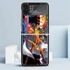 Saint Seiya Anime Black Cover for Samsung Galaxy Z Flip 7 6 5 4 3 5G Phone Case Flip7 Flip6 Flip5 Flip4 Flip3 Pattern Case Galax
