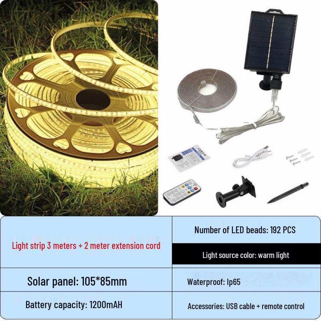 Solar Outdoor Waterproof LED Light Strip for Garden or Balcony Decoration