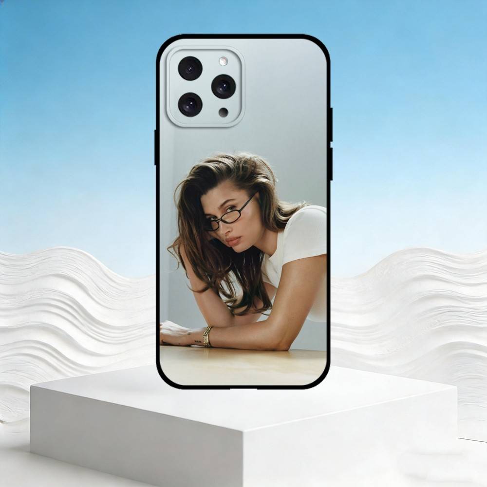 Чехол для телефона H-Hailey Bieber для iPhone 17,16,15,14,13,12,11 Plus,Pro Max,SE4Мягкий силиконовый черный чехол