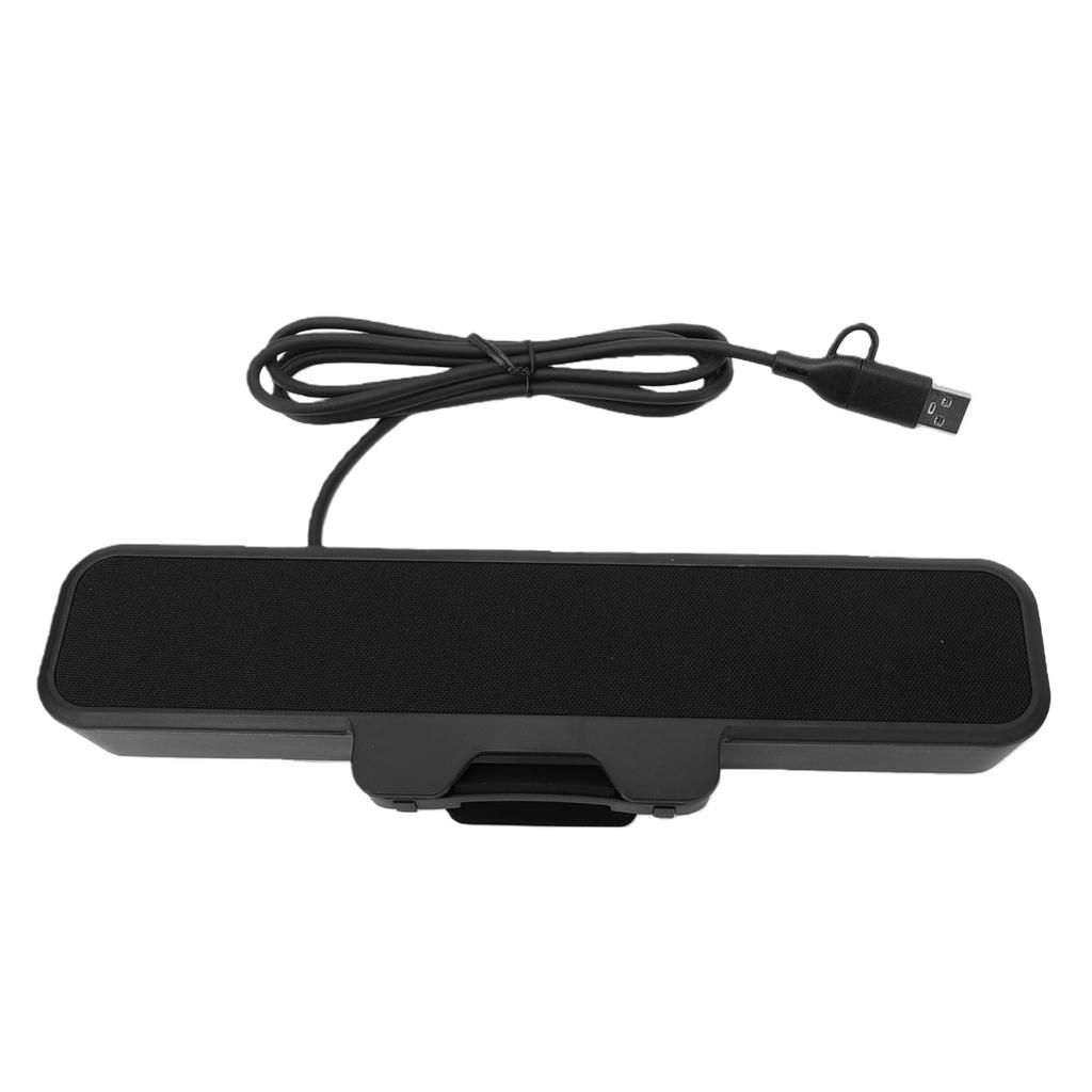 10-ваттный PC-динамик с зажимом, USB A, USB C, проводная стерео-динамик-панель для настольного компьютера с регулятором громкости, клавишей отключения звука